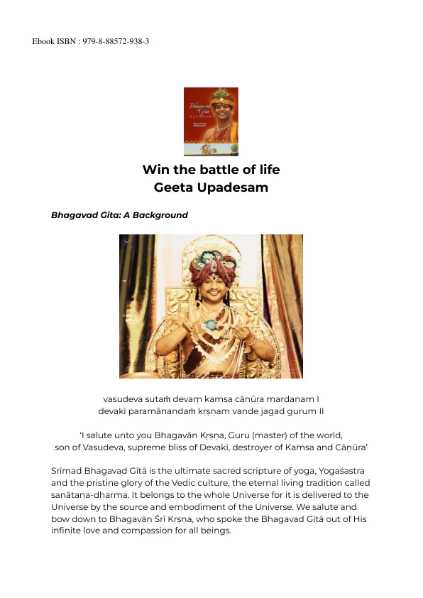 Win the battle of life: Geeta Upadesam - English